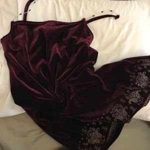Vintage Burgundy Velvet Dress